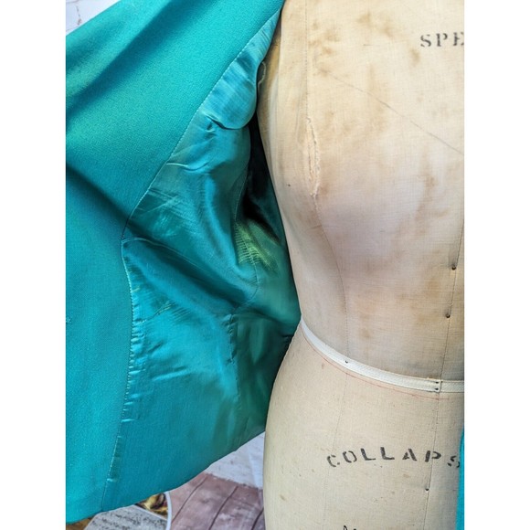 Vintage Christian Dior Womens Skirt Suit Kelly Green Petites 6 Blazer 10 Skirt - Picture 7 of 15